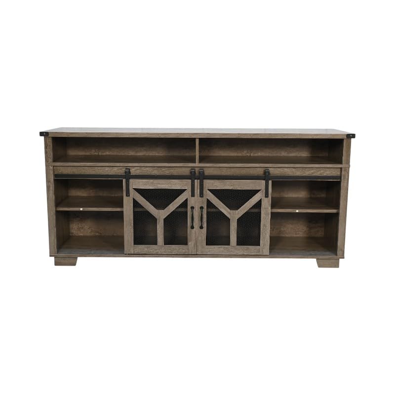 65" Engineered Wood Media Storage Cabinet with Sliding Barn Doors S624559