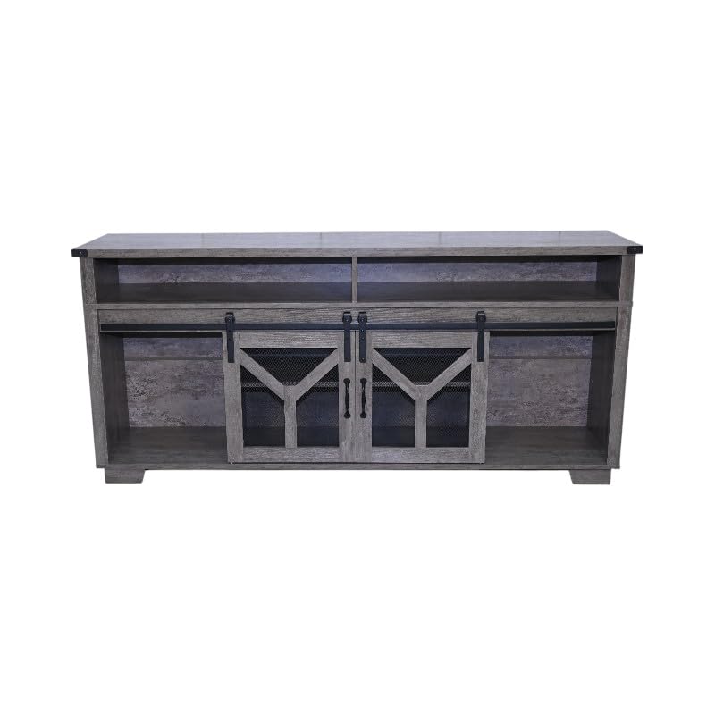 65" Engineered Wood Media Storage Cabinet with Sliding Barn Doors S624559