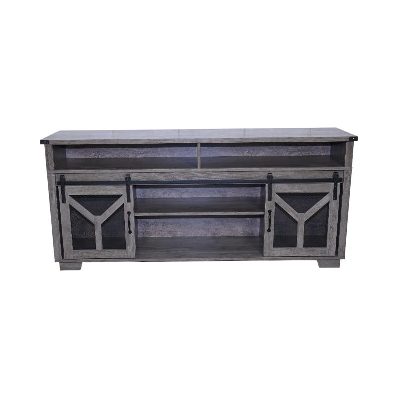 65" Engineered Wood Media Storage Cabinet with Sliding Barn Doors S624559