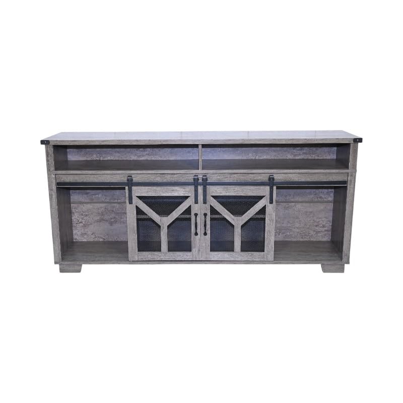 65" Engineered Wood Media Storage Cabinet with Sliding Barn Doors S624559
