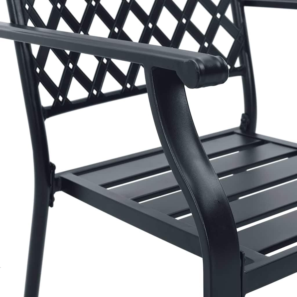 Anthracite Powder-Coated Steel Stacking Chairs Set of 2 N4214