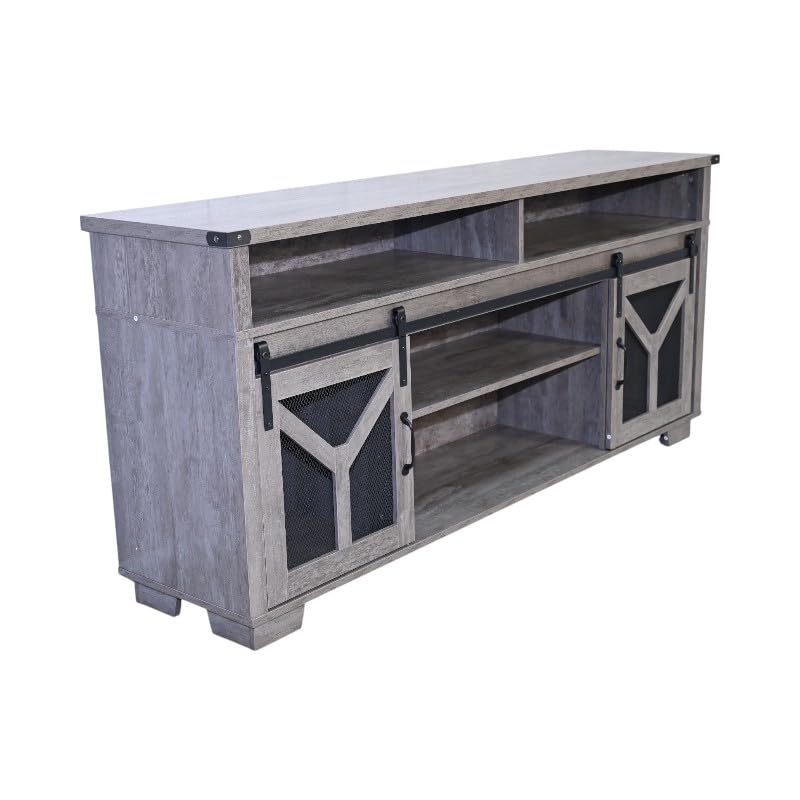 65" Engineered Wood Media Storage Cabinet with Sliding Barn Doors S624559
