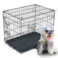 24-48 Inch Folding Dog Crate with Tray and Divider Panel B304