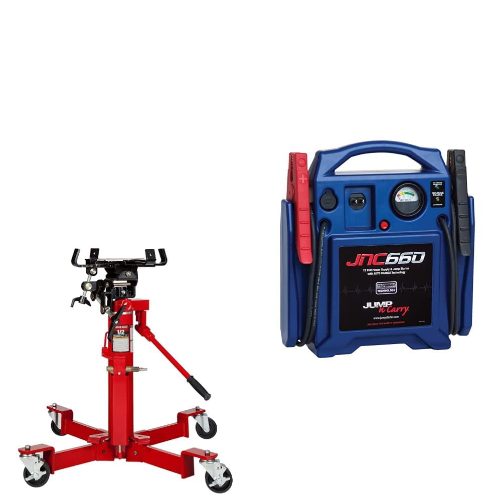 1000-Pound Air and Hydraulic Telescopic Transmission Jack and 1700 Peak Amp 12 Volt Jump Starter S886