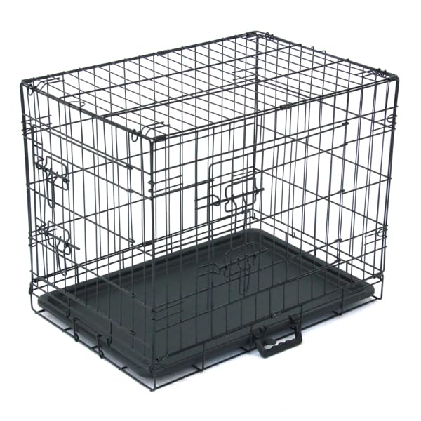 24-48 Inch Folding Dog Crate with Tray and Divider Panel B304