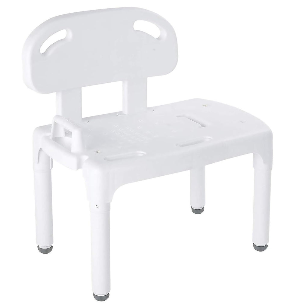 Bath Transfer Bench with Backrest and Adjustable Legs M348