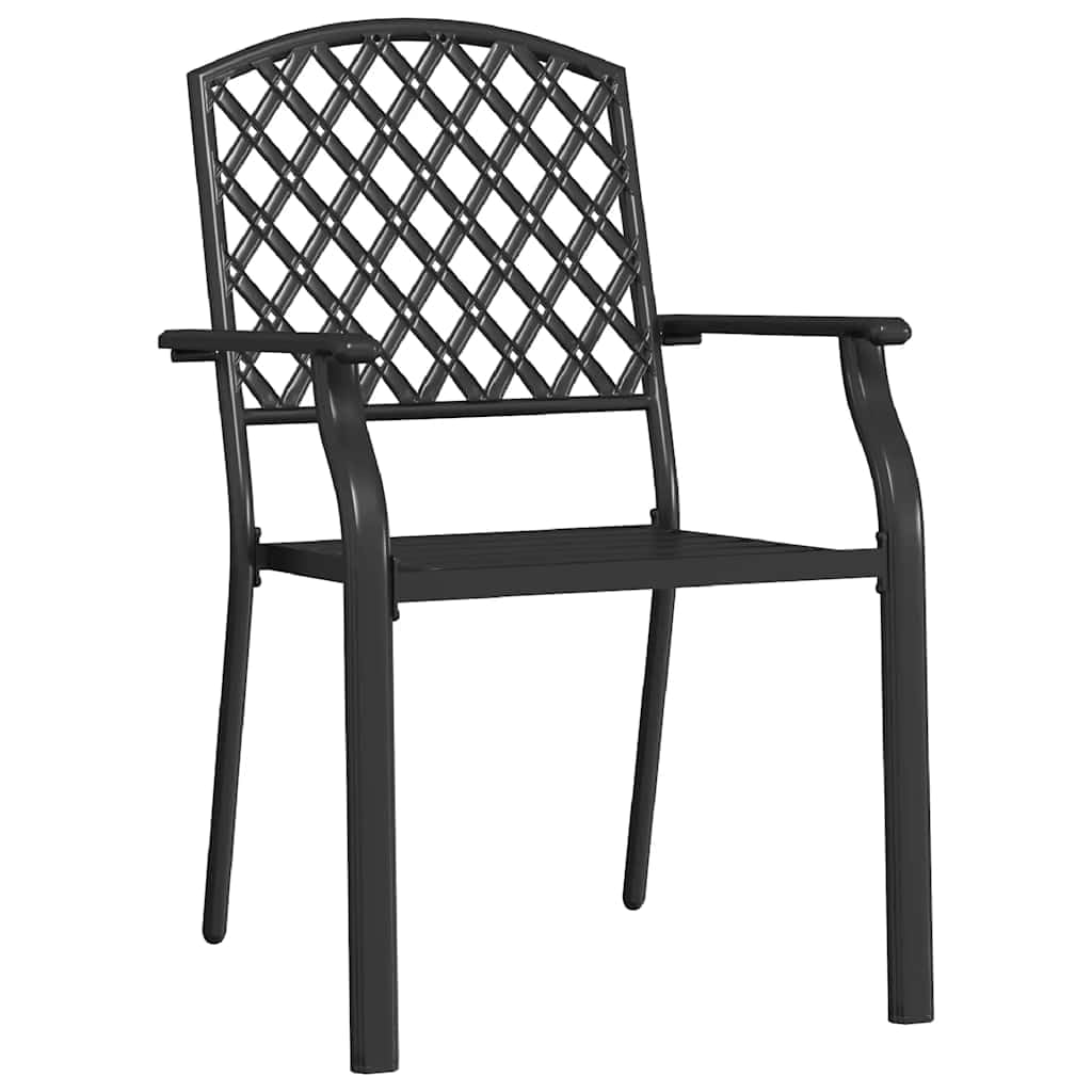 Anthracite Powder-Coated Steel Stacking Chairs Set of 2 N4214