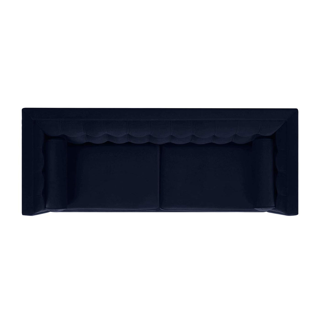 Dark Navy Blue Performance Velvet Tufted Sofa G386