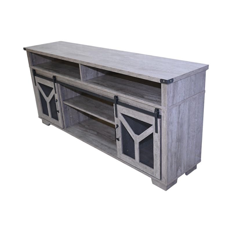 65" Engineered Wood Media Storage Cabinet with Sliding Barn Doors S624559