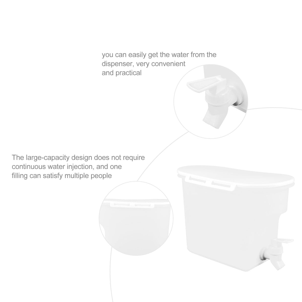 Water Jug with Faucet Large Capacity PP Container B61919