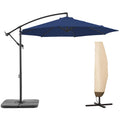 10 FT Navy Blue Patio Offset Umbrella L616