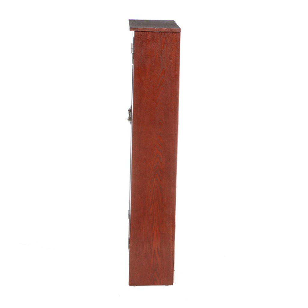 Cherry Brown Glass and Wood Media Cabinet I471398