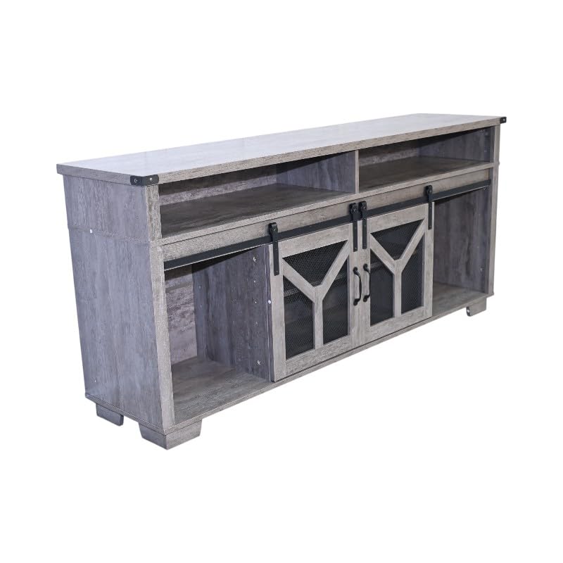 65" Engineered Wood Media Storage Cabinet with Sliding Barn Doors S624559