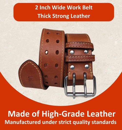 2" Wide Oil-Tanned Leather Tool Belt T597
