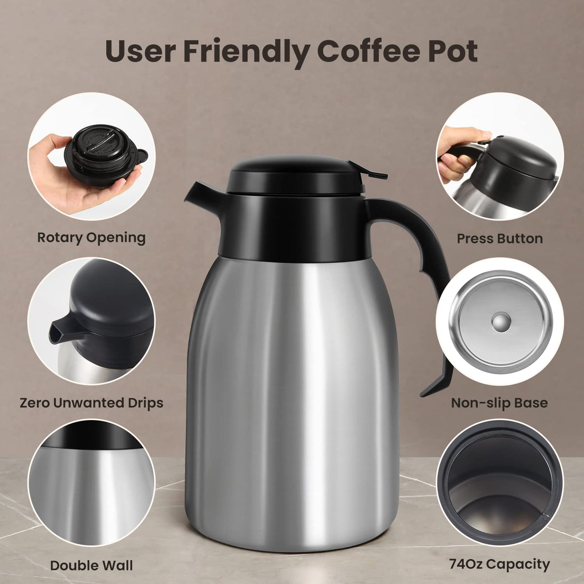 12-Cup Commercial Coffee Maker with Thermal Carafe R9161