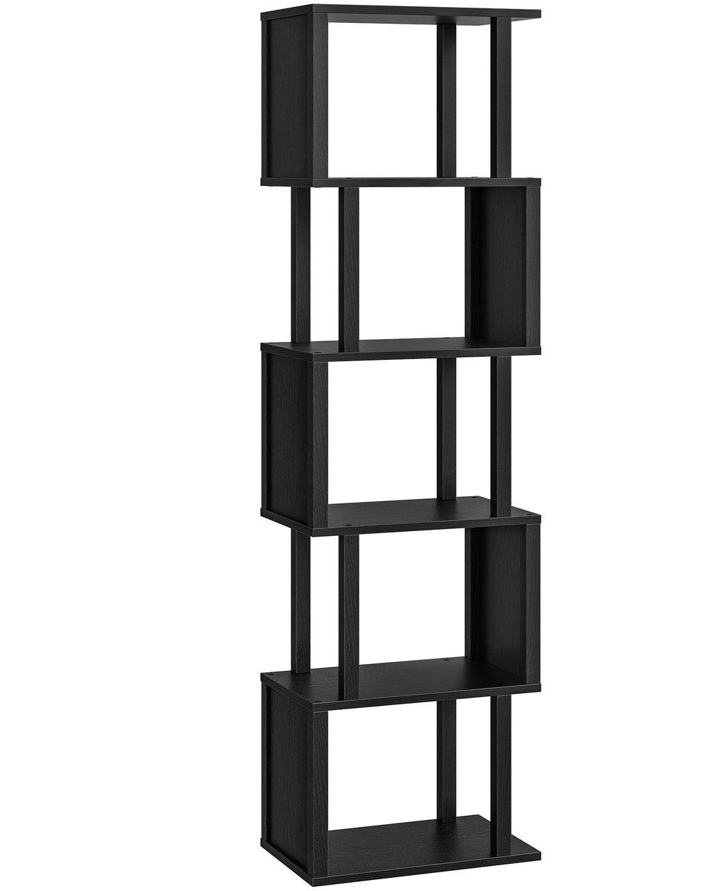 Black 5-Tier Bookshelf with Anti-Tip Kit S29919