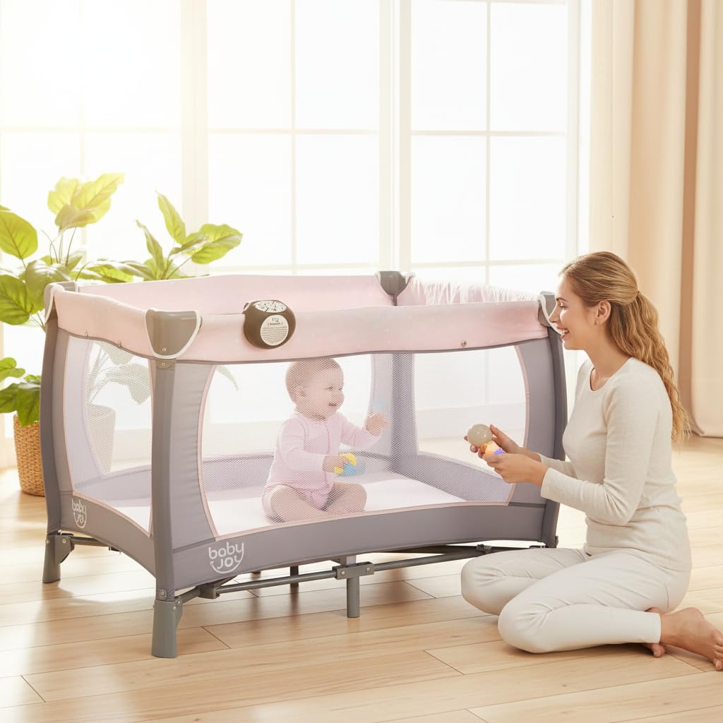 5 in 1 Pack and Play with Bassinet and Diaper Changing Table S5634