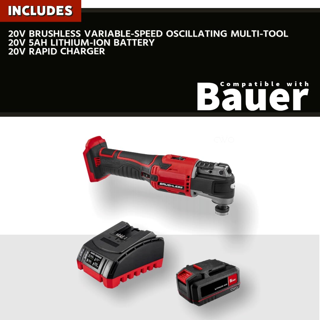 20-Volt Lithium-Ion Cordless Combo Kit with Brushless Oscillating Multi-Tool, 5Ah Battery & Charger V998393