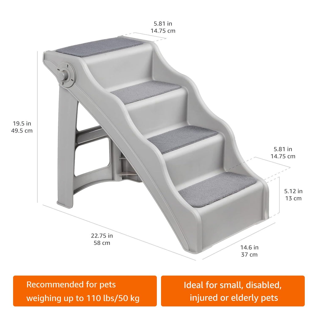 Foldable Non-Slip Pet Stairs Grey I94672
