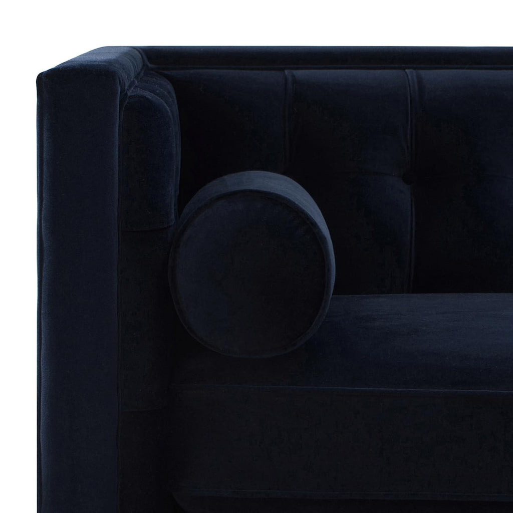 Dark Navy Blue Performance Velvet Tufted Sofa G386