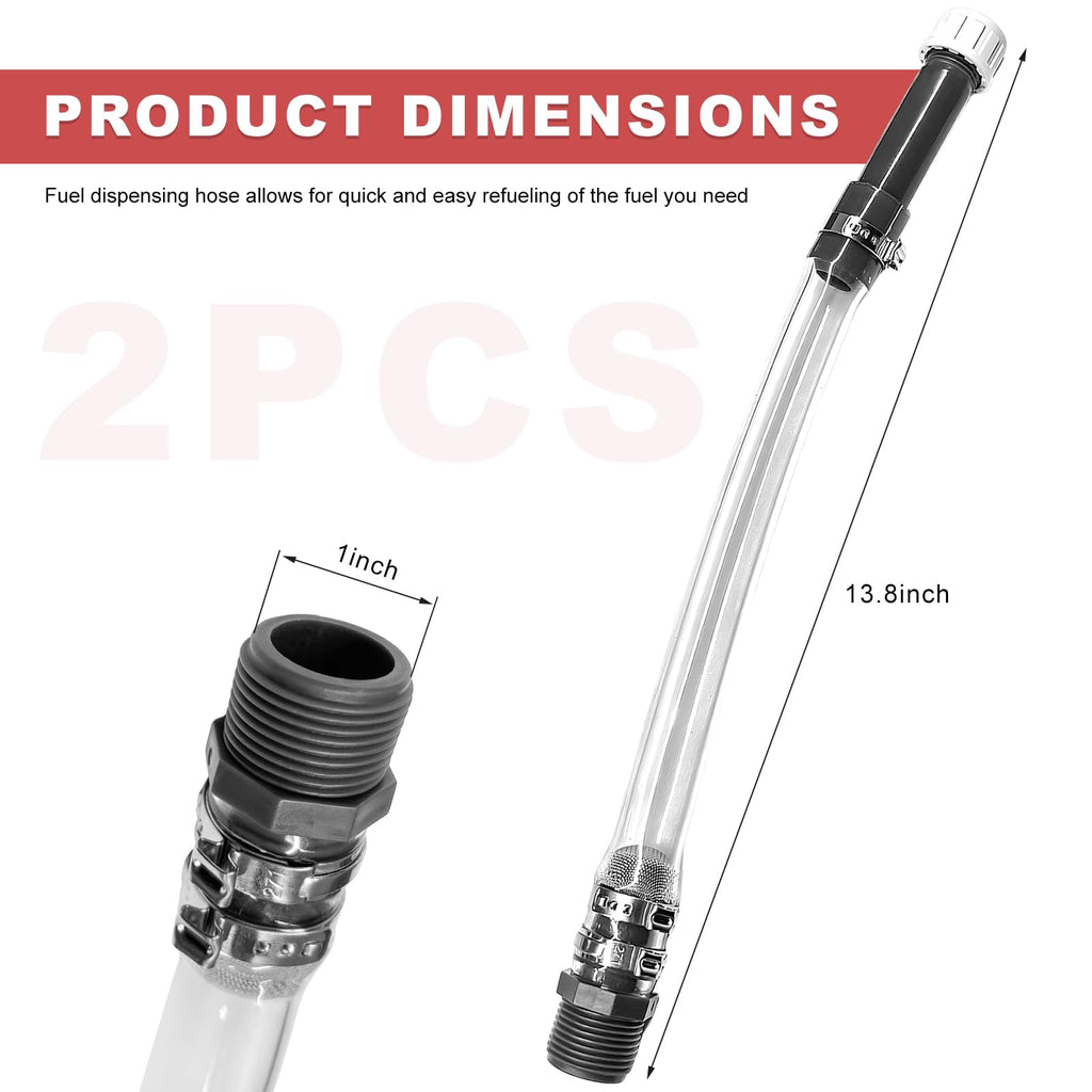 2PCS Clear Fuel Filler Jug Hose Quick Fill Spout Q87363