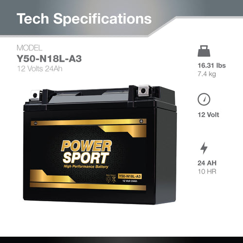 12V 24AH SLA Motorcycle Battery 330 CCA X483370