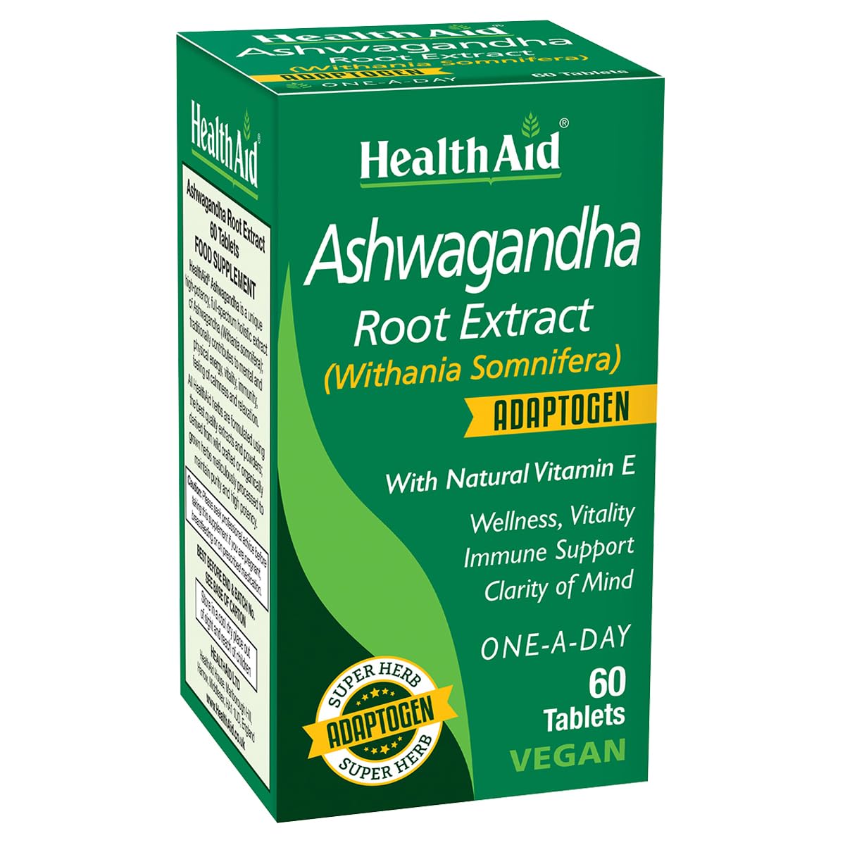 Ashwagandha 350 mg Vegan Standardized Root Extract 60 Tablets W95453