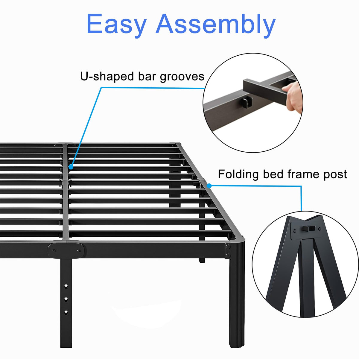 18 Inch High Platform Queen Bed Frame G61912