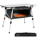 Adjustable Height Folding Camping Table with Storage S866
