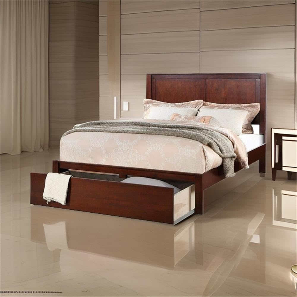 California King Panel Bed with Storage Drawers N991