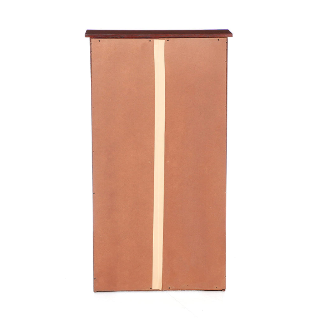 Cherry Brown Glass and Wood Media Cabinet I471398