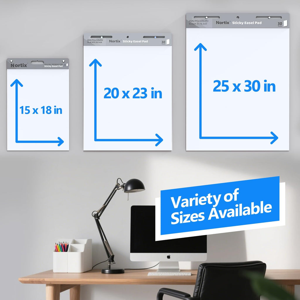 Sticky Easel Pads, 20 x 23 inch, 30 Sheets/Pad, 8 Pads W8935
