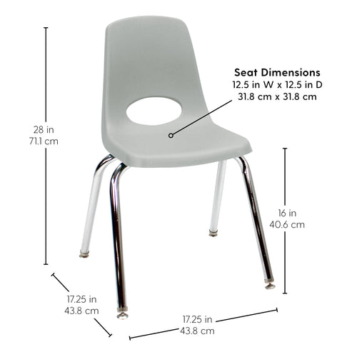 16" Light Gray School Stack Chair 2-Pack Z59909