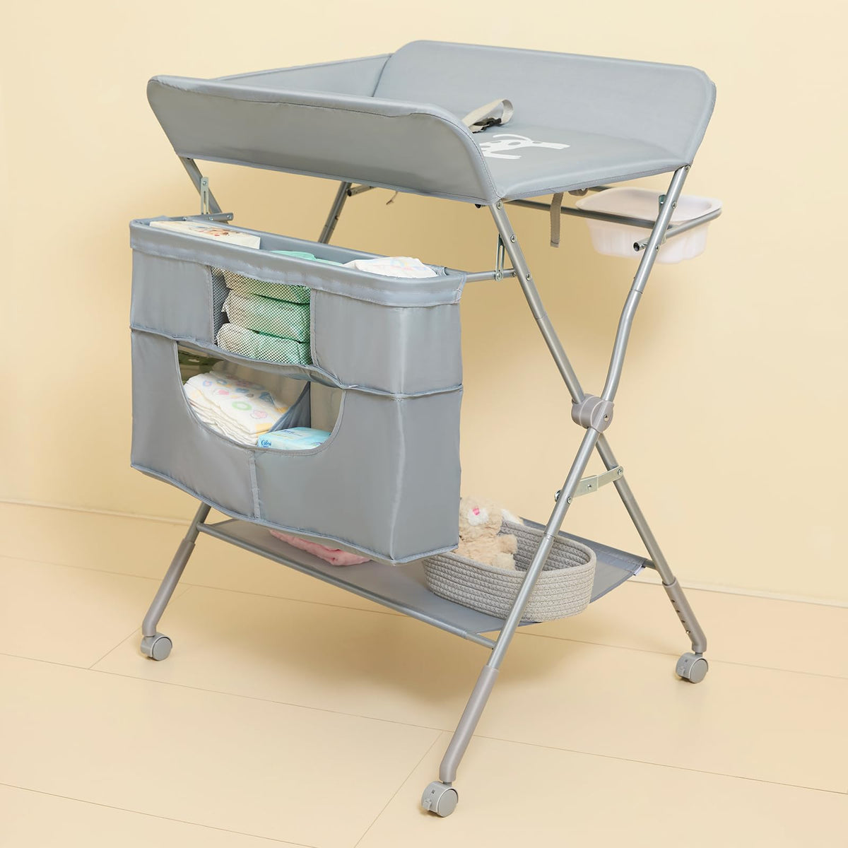 Foldable Baby Changing Table with Wheels I864903