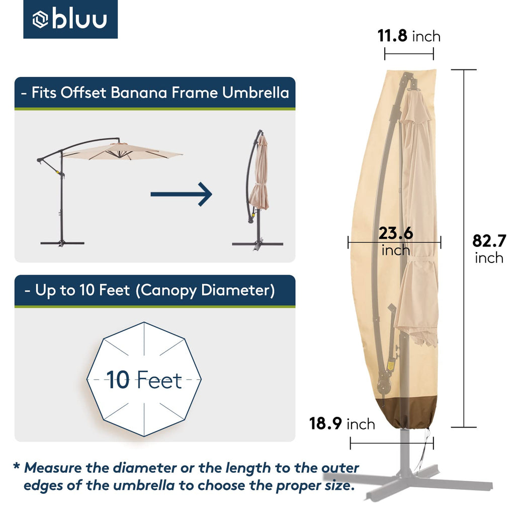10 FT Navy Blue Patio Offset Umbrella L616