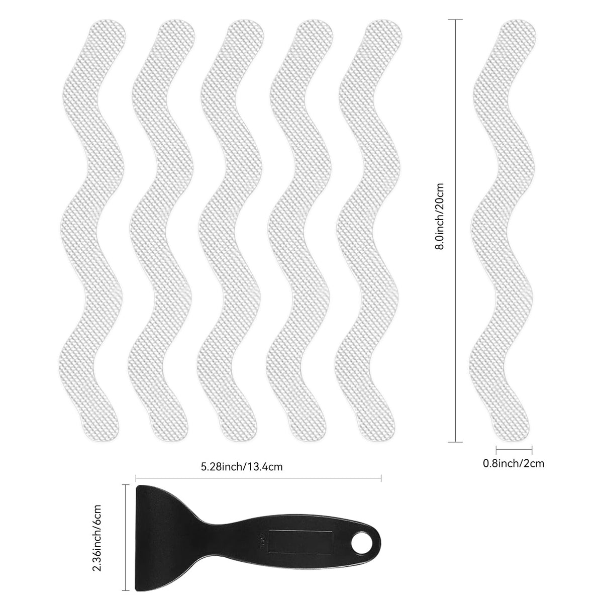 24 PCS Anti Slip Shower Stickers with Scraper H870379