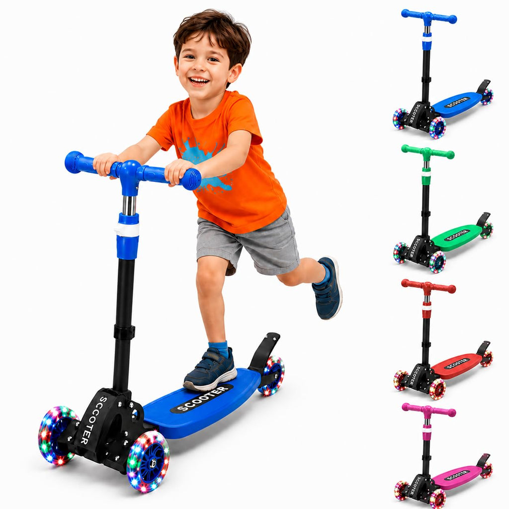 Kids 2-7 Age Light up 3 Wheels Folding Kick Scooter V451