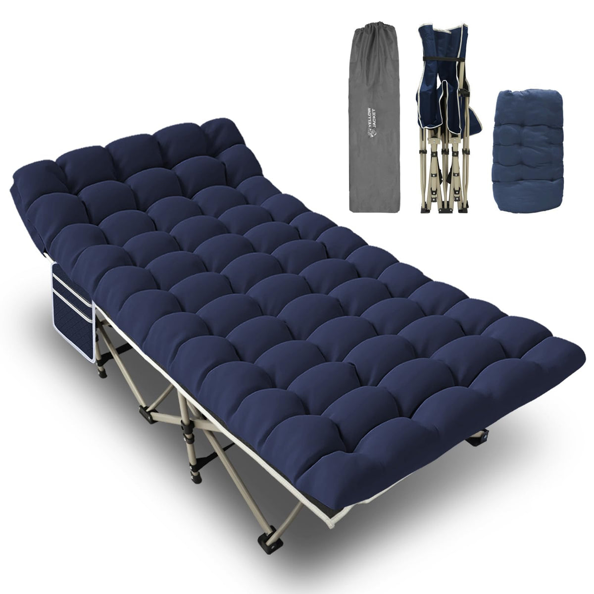 Folding Camping Cot with Mattress and Carry Bag C10218