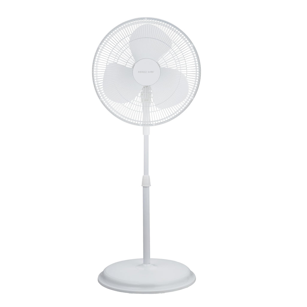 16" Oscillating Pedestal Fan with 3 Speed Settings, White J54202
