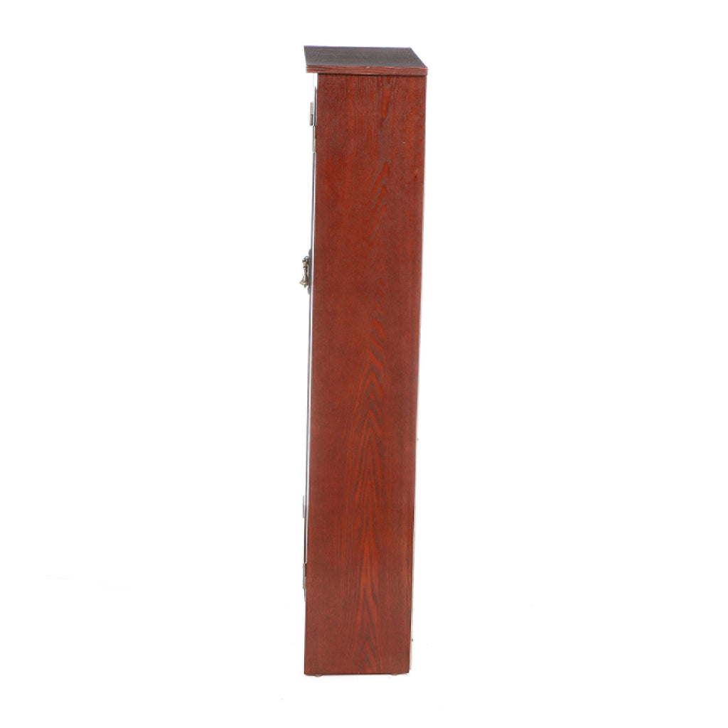 Cherry Brown Glass and Wood Media Cabinet I471398