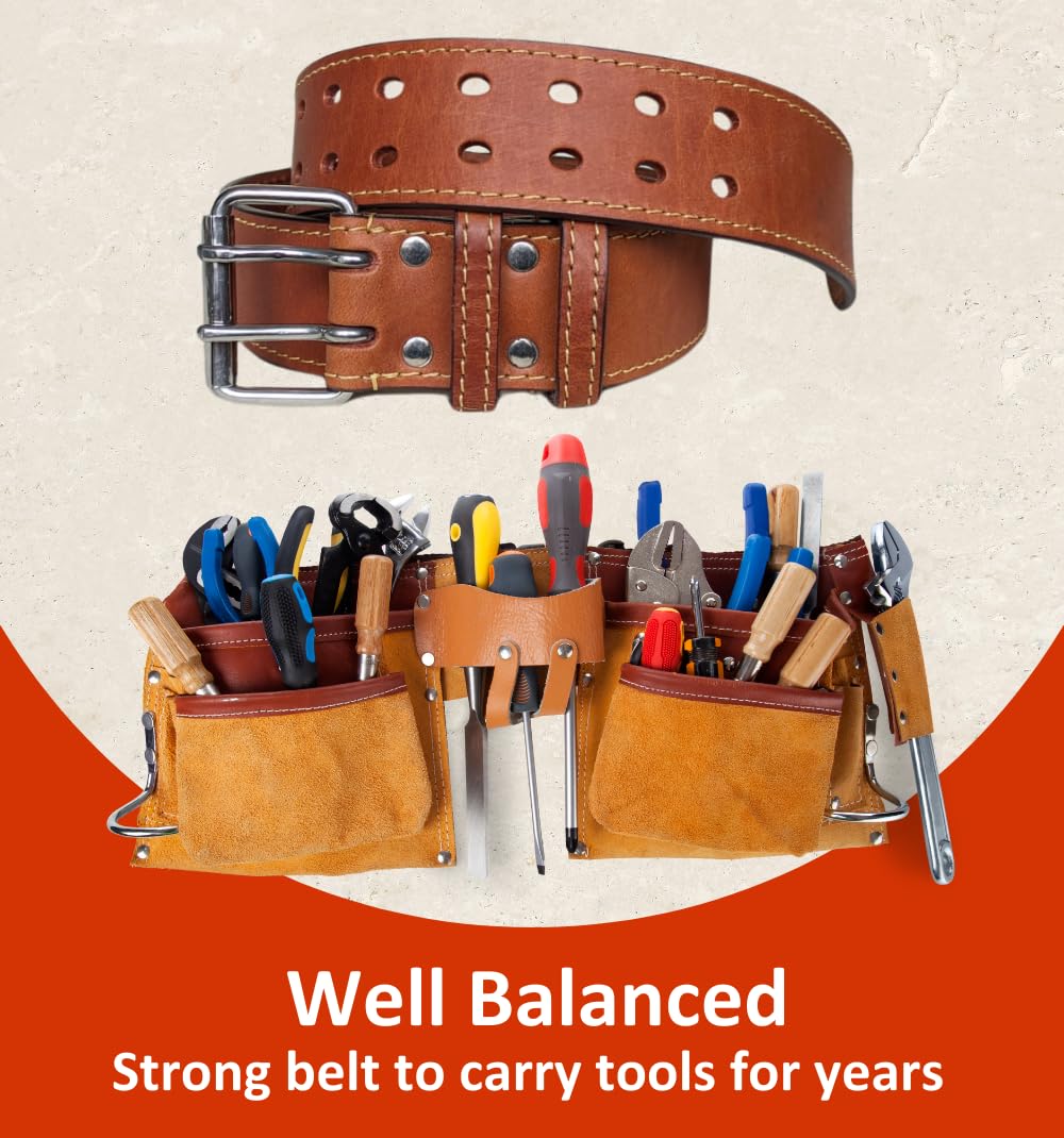 2" Wide Oil-Tanned Leather Tool Belt T597