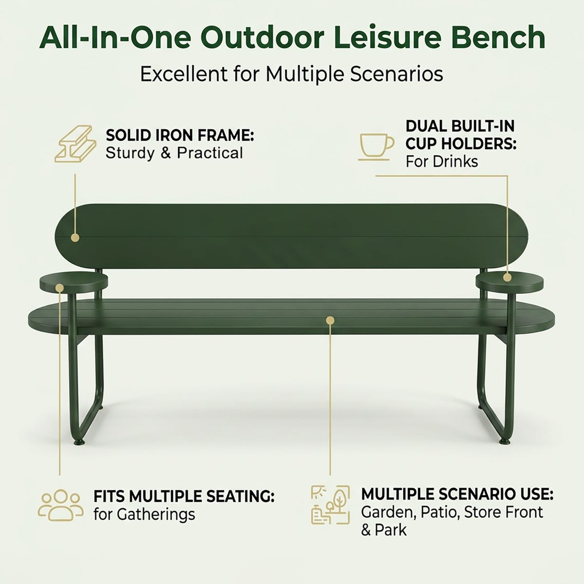 Metal Outdoor Bench O169