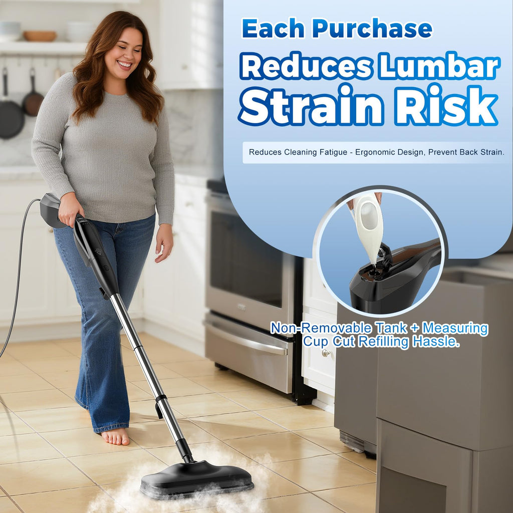 Heavy Duty Detachable Steam Mop Cleaner with 17 Accessories W190745