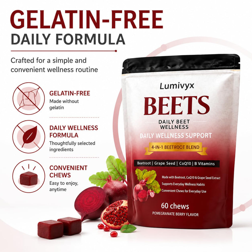 Beet Chews with Grape Seed Extract & CoQ10, 60 Chews X441