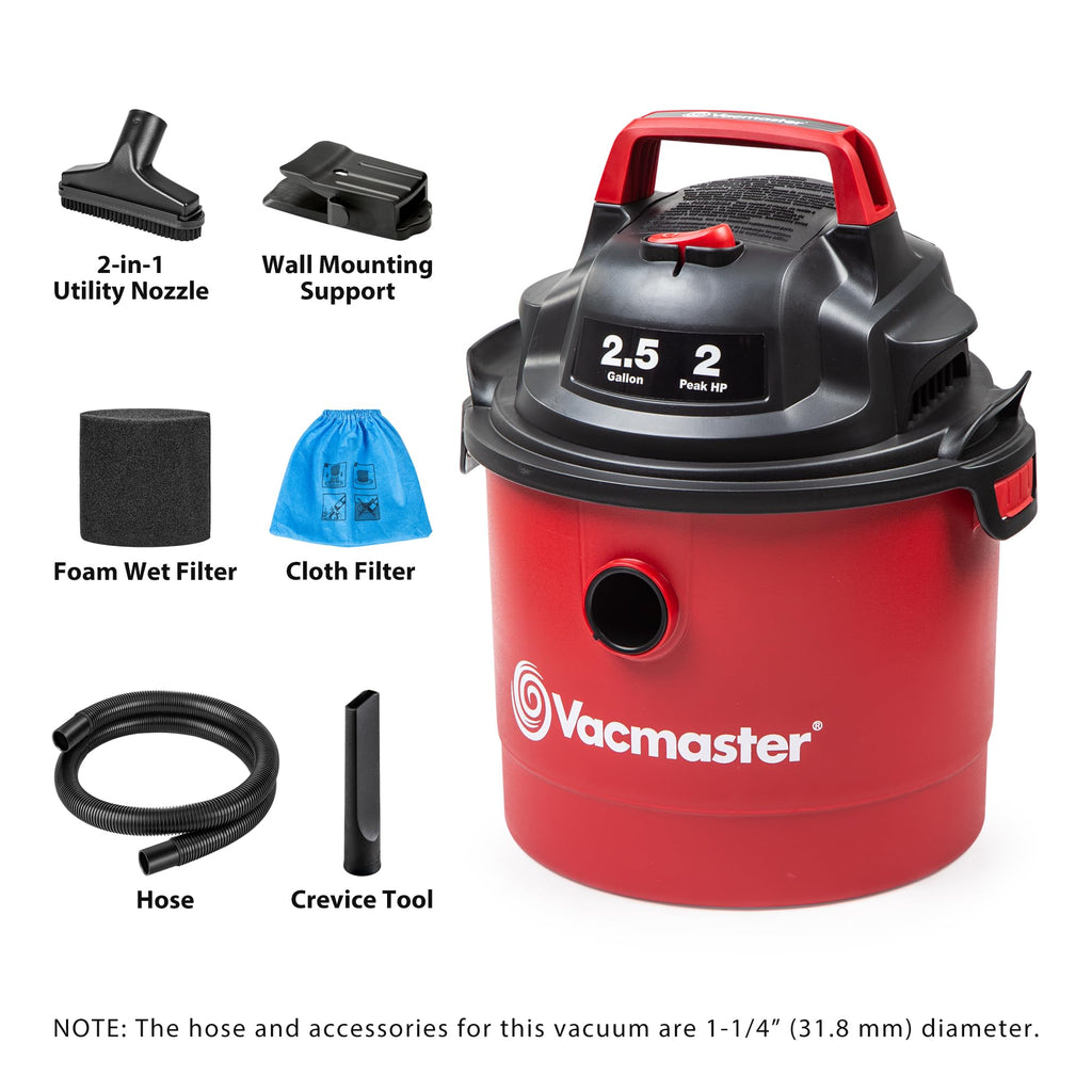 2.5-Gal Wall Mount Wet/Dry Vacuum U201