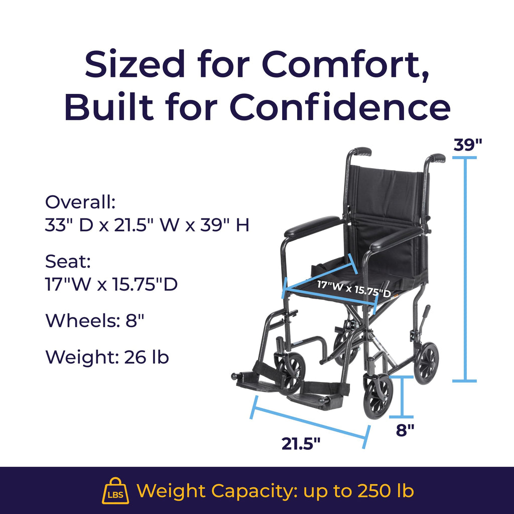 Folding Transport Wheelchair with Swing-Away Footrest I907