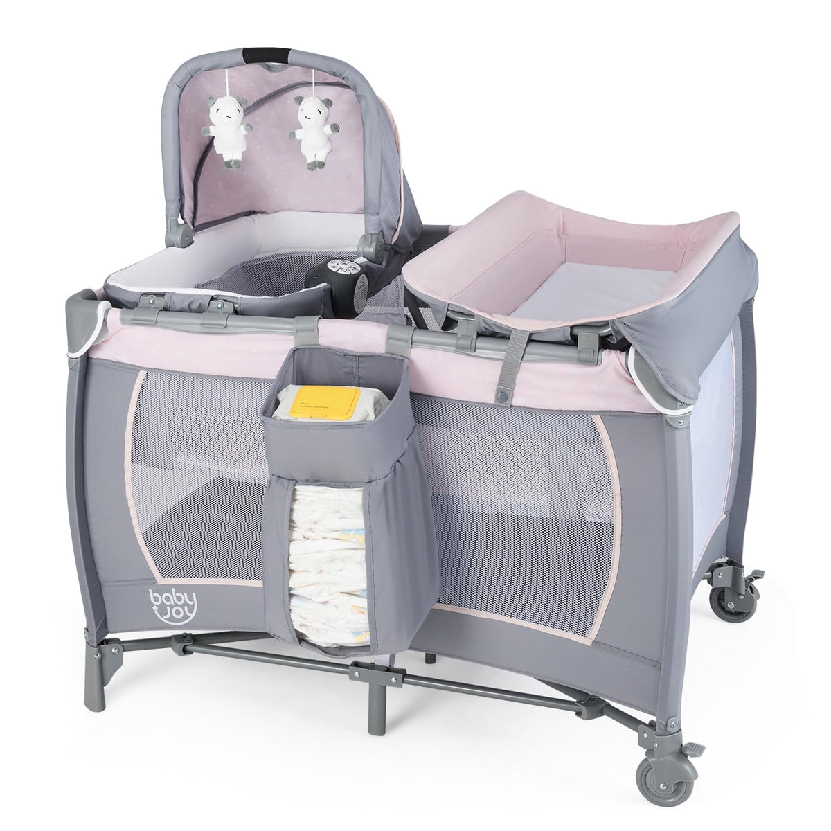 5 in 1 Pack and Play with Bassinet and Diaper Changing Table S5634