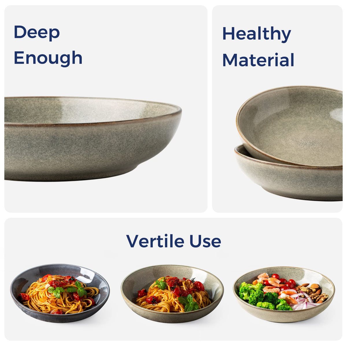 Ceramic Pasta Bowls Set of 4 O4681