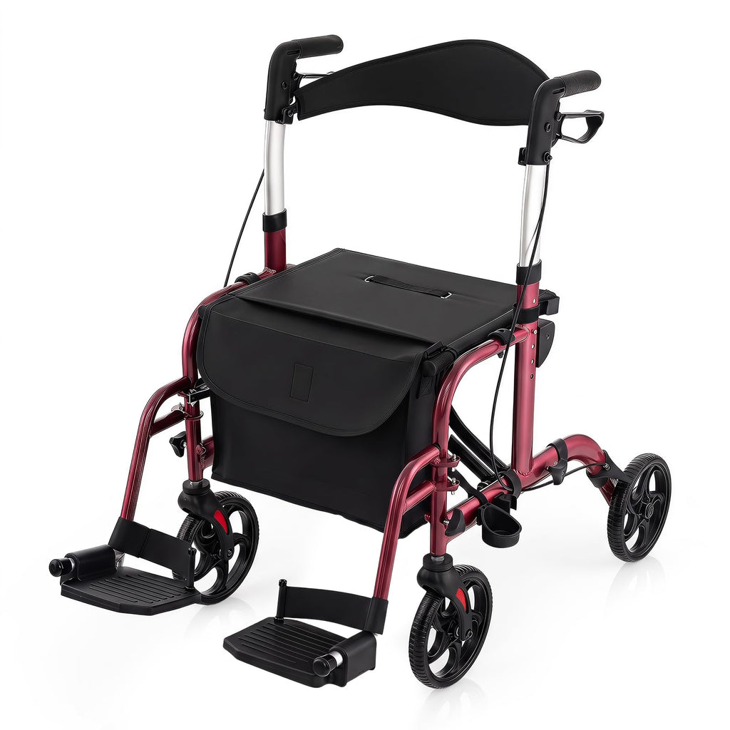 Foldable Rollator Walker 4 Wheel Transport Chair F164260