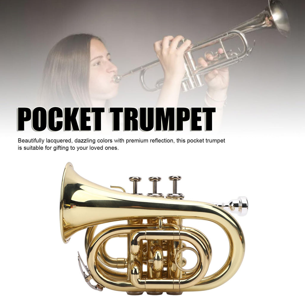 Bb Pocket Trumpet, Ni Plated Brass with 7C Mouthpiece U43846